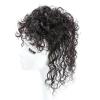 15x15cm Fluffy Curly Human Hair Cover White Hair for Woman Hairpiece Machine Made for Hair Loss Three Clips (Natural black,12inch) view 2