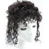 15x15cm Fluffy Curly Human Hair Cover White Hair for Woman Hairpiece Machine Made for Hair Loss Three Clips (Natural black,12inch) view 3