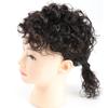 15x15cm Fluffy Curly Human Hair Cover White Hair for Woman Hairpiece Machine Made for Hair Loss Three Clips (Natural black,12inch) view 4