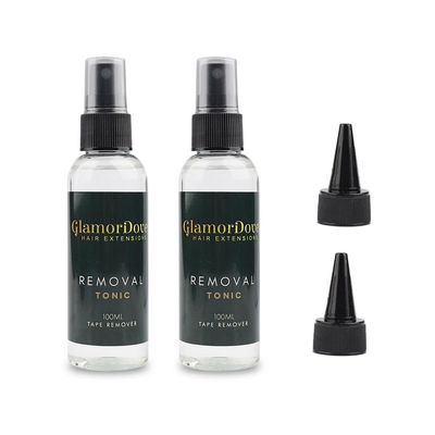 GlamorDove Adhesive Remover Hair Extension Tape Remover 2Pcs Tape in Extension Remover Keratin Hot Melt Glue Remover Precision Bottle Wig Glue Bonding Tape Extensions Remover