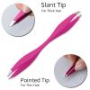 CHENYUEFA Hair Removal Tweezers Tweezers Rose double headed eyebrows Tweezers Anti static eyelash expansion and promotion curly beauty makeup tool Tweezers(Black) view 3