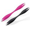 CHENYUEFA Hair Removal Tweezers Tweezers Rose double headed eyebrows Tweezers Anti static eyelash expansion and promotion curly beauty makeup tool Tweezers(Black) view 4