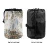 Buxolandt Lay and Go Makeup Bag with Drawstring for Women African Printed Ethnic Style Cylinder Travel Makeup Bag,Cylinder Travel Makeup Bag,Toiletry Bag for Travel, Gifts, and Daily Use Green view 3