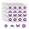 80 Count Sunscreen Reapply Reminder Stickers, Color-Changing Visual Cue for Outdoor Sunscreen, Purple Sun, Cloud, Butterfly & Flower Shapes for Kids & Adults, Summer Beach Park Travel Use view 1