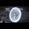 7.9 Inch Makeup Mirror with LED Lights and Fan Head Adjustable Cosmetic Vanity Mirror 5X Magnifying view 2