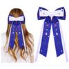 Blue Bows for Women 4th of July Bows Accessories Patriotic Star USA Hair Bows Large Red White and Blue Ribbon Bows Memorial Day Fourth of July Hair Accessories Outfits Gifts (Pattern E) view 1