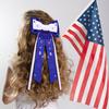 Blue Bows for Women 4th of July Bows Accessories Patriotic Star USA Hair Bows Large Red White and Blue Ribbon Bows Memorial Day Fourth of July Hair Accessories Outfits Gifts (Pattern E) view 2
