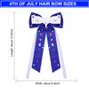 Blue Bows for Women 4th of July Bows Accessories Patriotic Star USA Hair Bows Large Red White and Blue Ribbon Bows Memorial Day Fourth of July Hair Accessories Outfits Gifts (Pattern E) view 3