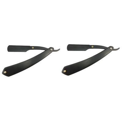 FOMIYES 2pcs Barber Razor for Men Manual Steel for Beard Sideburns Fine Hair Easy to Open Guard Travel-friendly