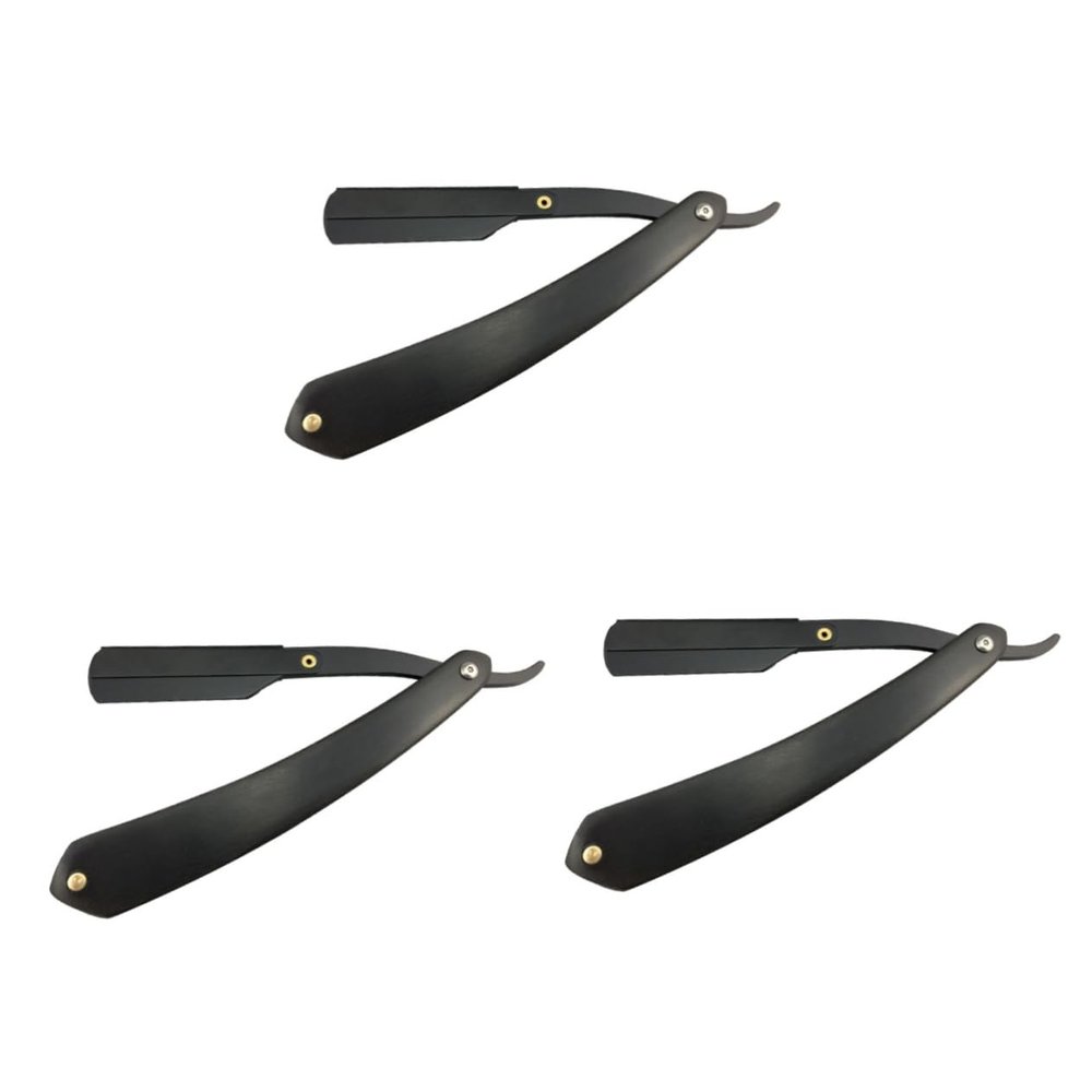FOMIYES 3pcs Straight Razor for Men Barber Shop Use Metal Shaving Razor Portable Easy to Use