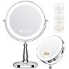 WOOCICA Makeup Mirror with Lights, 9 Inch 20X Magnifying Mirror with Light and 3 Colors for Women, Vanity Mirror with Lights and Adjustable Brightness, Lighted Magnified Mirrors for Delicate Makeup view 1