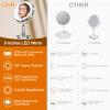WOOCICA Makeup Mirror with Lights, 9 Inch 20X Magnifying Mirror with Light and 3 Colors for Women, Vanity Mirror with Lights and Adjustable Brightness, Lighted Magnified Mirrors for Delicate Makeup view 2