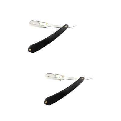 FOMIYES 2pcs Vintage Style Manual Razor for Men Steel Barber Shaver for Beard Sideburns Fine Hair Easy to Open Guard for Home Travel