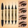 2 In 1 Magic Eyebrow Pencil, Fast-Drying Imitation Wild Liquid Forking Eyebrow Pencil,3D Waterproof And Smear-Proof Dual-Ended Quadruple-Fork Eyebrow And Eyeliner Pencil (#01Light brown) view 3
