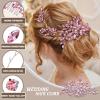 Wedding hair accessories, Bridal for piece, brides headpiece combPink view 2