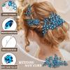 Wedding hair accessories, Bridal for piece, brides headpiece, Bride combBlue view 2