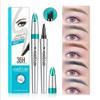 Eyebrow Pencil,3D Waterproof Microblading Eyebrow Pen 4 Fork Tip Tattoo Pencil, Liquid Waterproof Eyebrow Pencil, Eyebrow Microblading Pen2024 New Magic Eyebrow Pencil (Dark Brown+Black) view 3