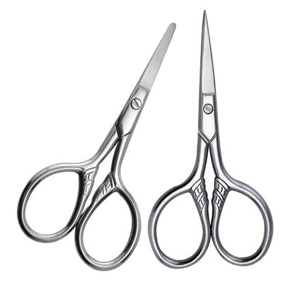 SOESFOUFU 2pcs Professional Eyebrow Scissor Stainless Steel for Facial Hair Nose Hair and Beauty Grooming