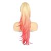 YUXING1205 26 Inch Long Natural Wavy Drawstring Straight Hair Fake Tail Synthetic Hairpiece for Women Daily Use party Ponytail Extensions(Blonde Pink) view 1