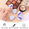 Mxxipp 20pcs Triangle Finger Powder Puff, Portable Mini Face Makeup Pads, Velour Cosmetic Sponge Tool for Blending Loose Powder Foundation Concealer- Purple view 3