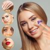 Mxxipp 20pcs Triangle Finger Powder Puff, Portable Mini Face Makeup Pads, Velour Cosmetic Sponge Tool for Blending Loose Powder Foundation Concealer- Purple view 4
