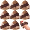Mxxipp 10pcs Triangle Finger Powder Puff, Portable Mini Face Makeup Pads, Velour Cosmetic Sponge Tool for Blending Loose Powder Foundation Concealer- Brown view 1