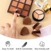 Mxxipp 10pcs Triangle Finger Powder Puff, Portable Mini Face Makeup Pads, Velour Cosmetic Sponge Tool for Blending Loose Powder Foundation Concealer- Brown view 3
