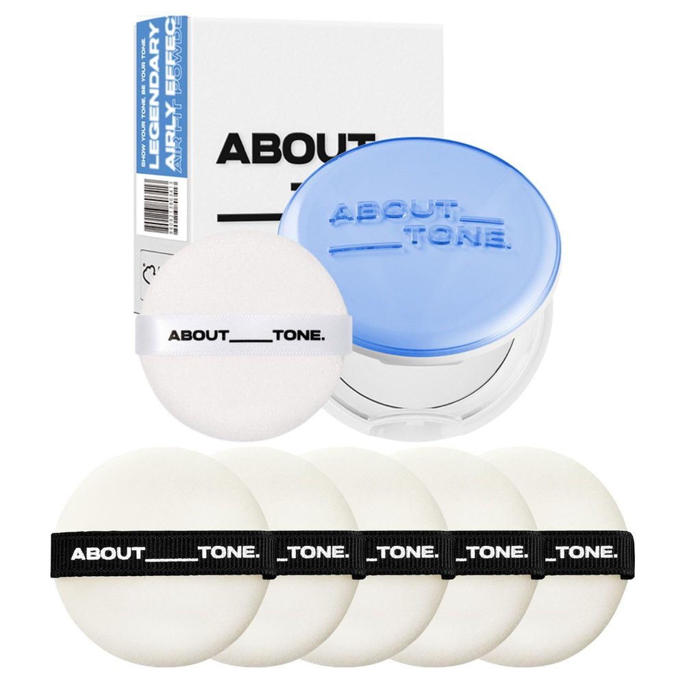 ABOUT TONE Air Fit Powder Pact + Powder Pact Puff 5P BUNDLE SET