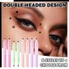 8PCS Black Liquid Eyeliner Stamps Set,Double-side Winged Eyeliner Stencil Pen,Waterproof Long Lasting Eye Liners Stamp Eyeliner Pencil Tattoo Makeup Tools with Heart,Flower,Star,Butterfly,Cone Shapes view 2