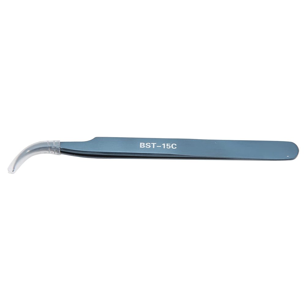 ANKROYU BST 15C Elbow Tweezers, Stainless Steel Splinter Tweezers, High Hardness Antimagnetic Acid Proof Pointy Tweezers for Precise Experimental Work