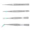 ANKROYU 4PCS Point Tip Tweezers, Stainless Steel Elbow Tweezers, Parts Picker, Picker Precise Electronic Clamping Tools for Metal Particles, Hair view 4