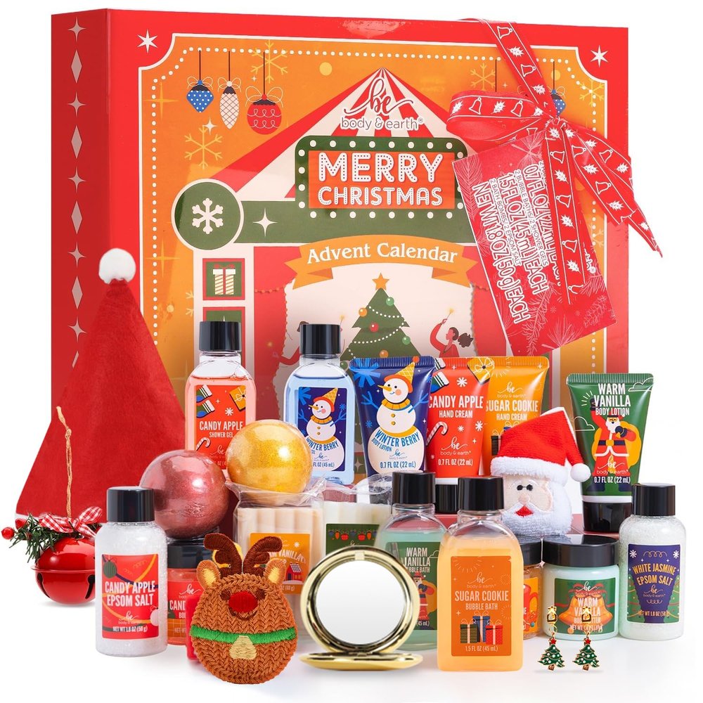 Advent Calendar 2025 Christmas Gifts for Women 24-Piece Beauty Advent Calendar BFFLOVE 24 Days Skincare Countdown Stocking Stuffers for Women Holiday Gift Set