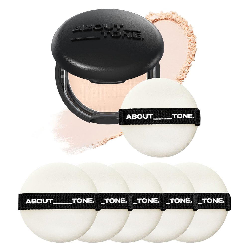 ABOUT TONE Blur Powder Pact 1.5 COOL FAIR + Powder Pact Puff 5P BUNDLE SET