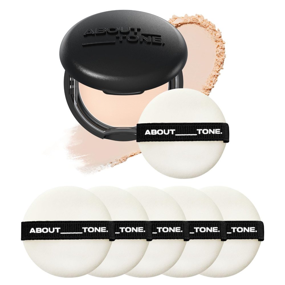 ABOUT TONE Blur Powder Pact 2.5 IVORY + Powder Pact Puff 5P BUNDLE SET