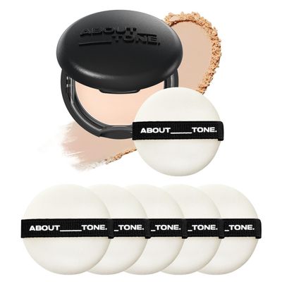 ABOUT TONE Blur Powder Pact 04 TAN + Powder Pact Puff 5P BUNDLE SET