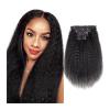 Hair Extensions 10pcs Kinky Straight Clip in Hair Extensions Real Human Hair Clip ins Natural Black Double Weft Clip ins for Women 120g Kinky Straight Clip on Extensions Human Hair Hair Pieces(10inche view 1