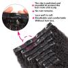 Hair Extensions 10pcs Kinky Straight Clip in Hair Extensions Real Human Hair Clip ins Natural Black Double Weft Clip ins for Women 120g Kinky Straight Clip on Extensions Human Hair Hair Pieces(10inche view 3