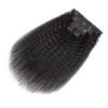 Hair Extensions 10pcs Kinky Straight Clip in Hair Extensions Real Human Hair Clip ins Natural Black Double Weft Clip ins for Women 120g Kinky Straight Clip on Extensions Human Hair Hair Pieces(10inche view 4