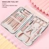 18pcs Stainless Steel Nail Clipper Eyebrow Scissors Pedicure Knife Manicure Tool Set for Household Rose Gold view 3