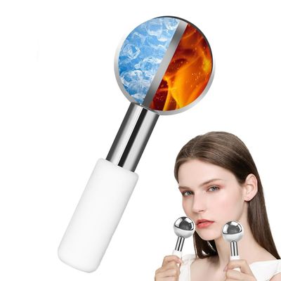 JURon Ice Globes Stainless Steel Beauty Facial Massager for Face & Eyes, Unbreakable Stainless Steel Cryo Sticks for Beauty Routines, Facials Cold Roller Cooling Globes (Ball, 1Pack), Silver