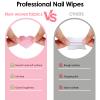 400PCS Nail Cotton Pads,1 Pull-Down Pump Dispenser Bottle, Super Absorbent Soft Non-Woven Eyelash Glue Wipes,Lash Extensions Glue Cleaning Wipes Nail Salon Supplies (Pink) view 2