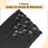 24inch long straight 16 clips hair extensions for woman for hair loss clip in hair natural hairpiece (Natural black) view 2