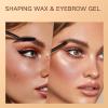 2 in 1 Makeup Kit with Eyebrow Gel,Shaping Wax & Duo Brush, Waterproof Dark Brown Pomade for Fill and Detail Brows, Clear Brow Styling Gel Lift for Fluffy Feathery Brow Breeze view 3