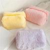 Bottone Stylish Plush Makeup Bag with Large Storage Capacity for Convenient Organization and Travel, White view 4