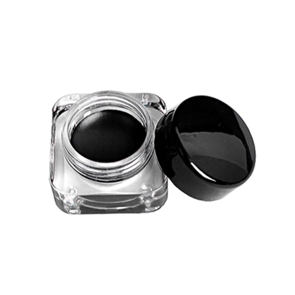 XJKLBYQ Gel Eyeliner Pot,Lasting Gel Eyeliner | Gel Eyeliner With Brush Beauty Cosmetic Last For All Day Long(Black,0.18oz./5g)