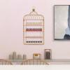FFanhia 4-Tier Nail Polish Storage Rack Metal Wall Mounted Nail Polish Display Rack Gold Birdcage Shape Cosmetic Display Case for Spa Nail Salon Shop view 2