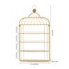 FFanhia 4-Tier Nail Polish Storage Rack Metal Wall Mounted Nail Polish Display Rack Gold Birdcage Shape Cosmetic Display Case for Spa Nail Salon Shop view 3