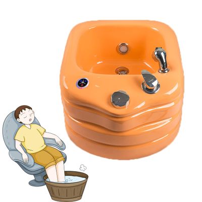 Acrylic Foot Spa Bathtub, Pedicure Bowl, Foot Bath spa, Foot Soaking tub, Portable Pedicure Spa Bathtub, Pedicure Chair Shampoo Sink, Bath Basin for Foot Soaking for Home Spa Treatment(Orange)