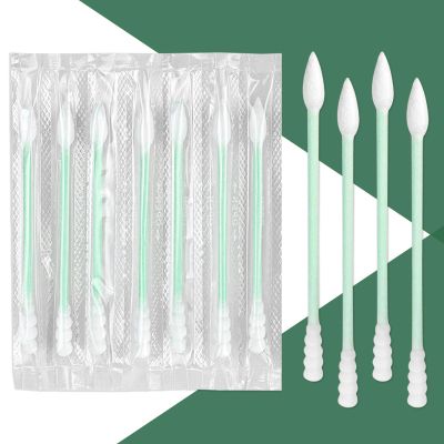 1000 Count Individually Wrapped Cotton Swabs, Travel Cotton Swabs, Cotton Stick, Spiral Pointed Cotton Swab, Individually Wrapped Cotton Swabs for Ear,Makeup(Green, Spiral Pointed End)