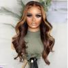 oulaer Highlight #4/27 Honey Blonde Body Wave Human Hair Wig Deep Part HD Transparent 13x6 Lace Front Wig Brazilian Hair Natural Wave Human Hair Glueless Wigs 150% Density Natural Hairline 20inch view 1